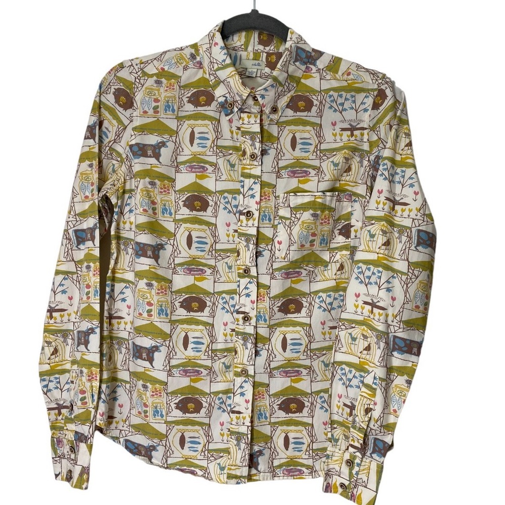 Anthropologie Odille Women’s Farm Button Down Shirt Size Small Long Sleeve